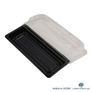 400x Sushi Tray + Deksel 220x90x20mm – Zwart