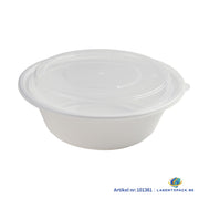 150x Asian Soep / Poke Bowl met deksel 850 ml Wit PP (set)