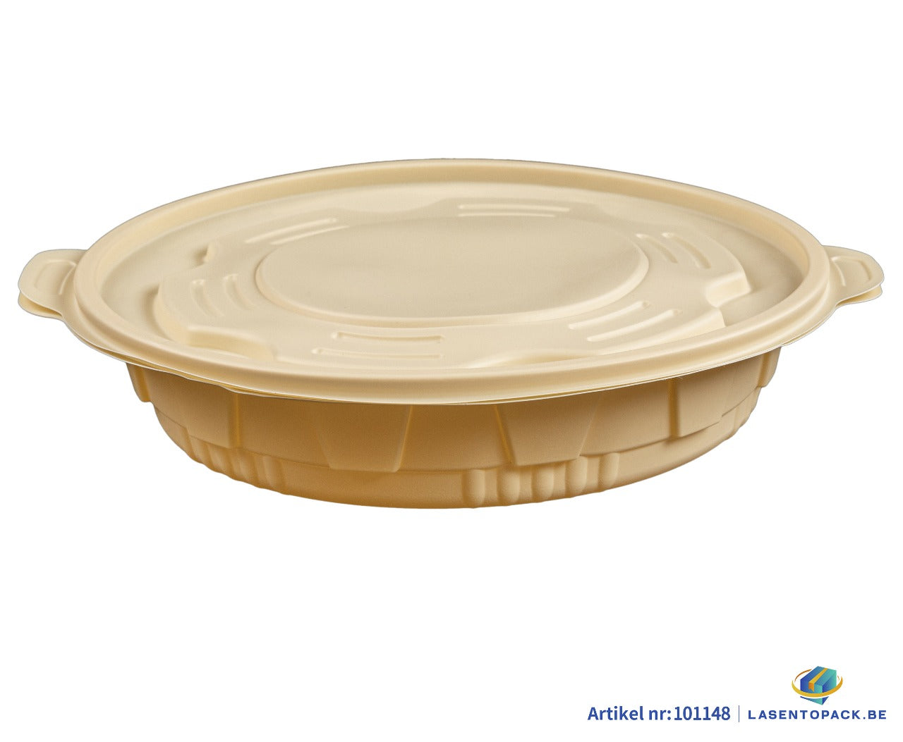 100x Maaltijdbowl 2000 ml met Deksel Ø 27,9 cm Gemaakt van PP & Maïs
