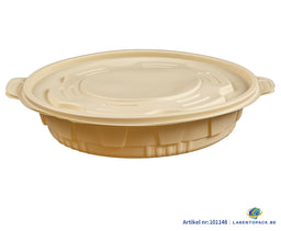 100x Maaltijdbowl 2000 ml met Deksel Ø 27,9 cm Gemaakt van PP & Maïs