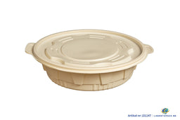 100x Maaltijdbowl 2500 ml met Deksel  Ø 27,9 cm Gemaakt van PP & Maïs