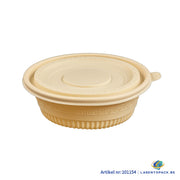 300x Maaltijdbowl 550ml met Deksel Ø 15 cm Soep to go Gemaakt van PP & Maïs