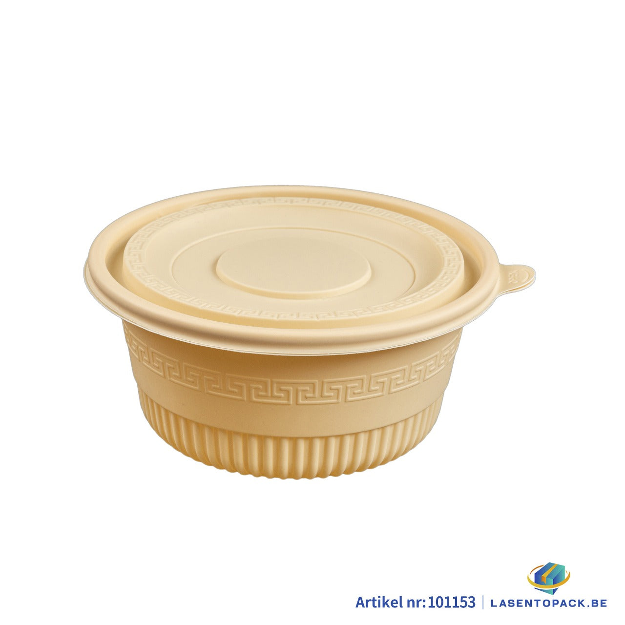 300x Maaltijdbowl 650ml met Deksel Ø 15 cm  Soep to go Gemaakt van PP & Maïs