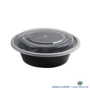 150x Asian Soep / Poke Bowl met deksel  500 ml  Zwart PP (set)