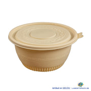 200x Maaltijdbowl 1000ml met Deksel Ø 17,5 cm Gemaakt van PP & Maïs