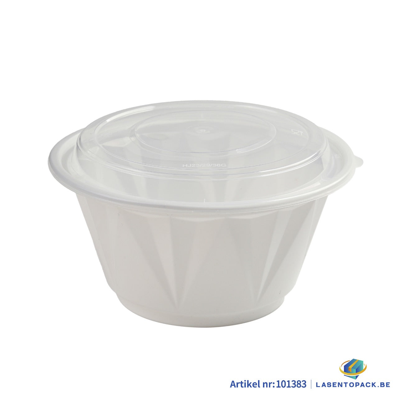 150x Asian Soep / Poke Bowl met deksel 1250 ml Wit PP (set)