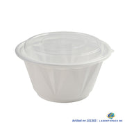 150x Asian Soep / Poke Bowl met deksel 1250 ml Wit PP (set)