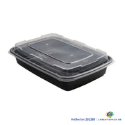 150x Maaltijdbak PP 940ml met Deksel – Zwart | Stevig en Herbruikbaar (Set)