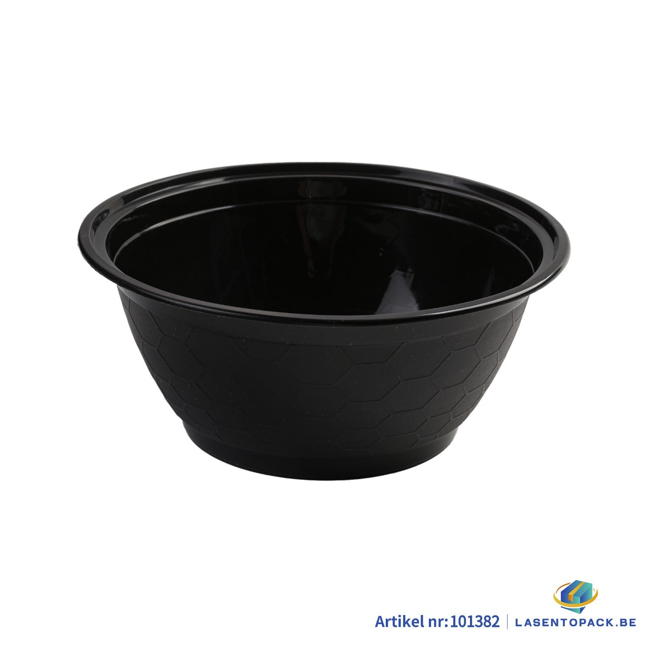 150x Asian Soep / Poke Bowl met deksel 1120 ml Zwart PP (set)
