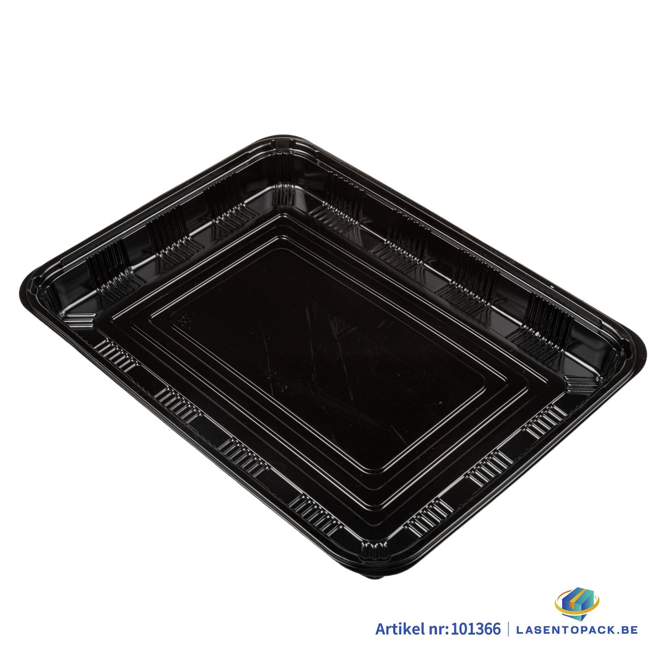 200x Sushi Tray + Deksel 331x245x33mm – Zwart