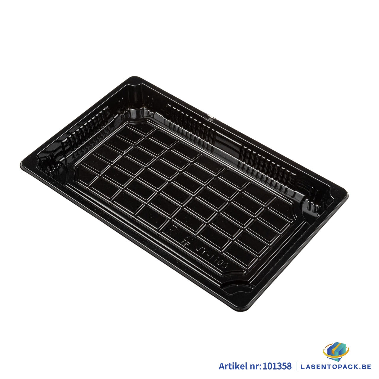 400x Sushi Tray + Deksel 240x150x20mm – Zwart