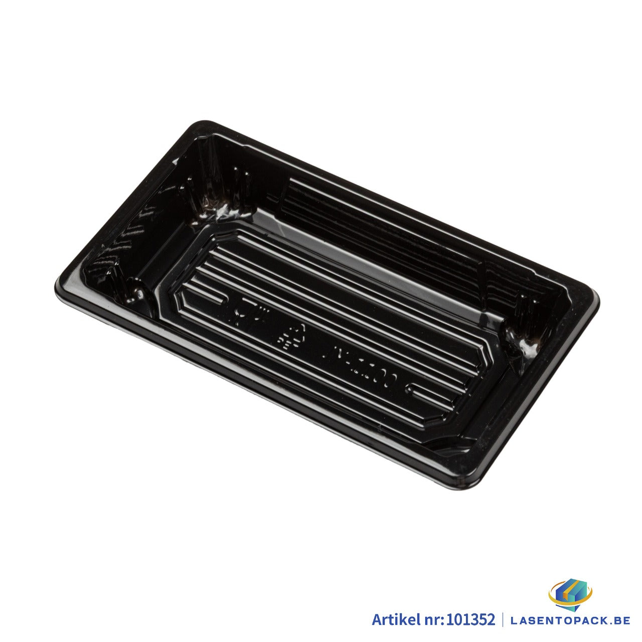 800x Sushi tray + deksel 140x80x22mm Zwart
