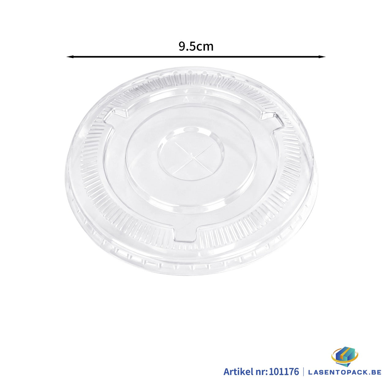 1000x Deksel plat met kruis Ø95mm rPET