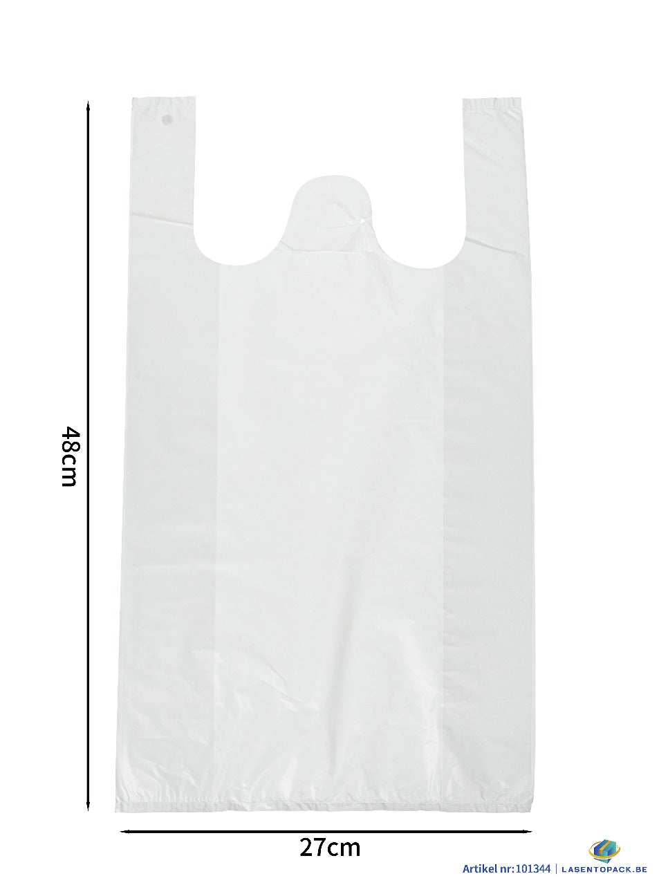 500x Hemddraagtas - 27cm x 48cm - Wit