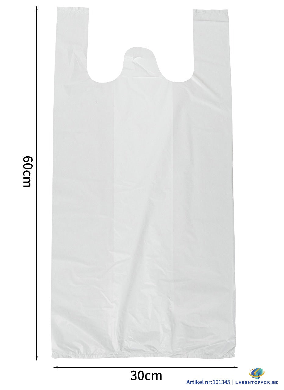 500x Hemddraagtas - 30cm x 60cm - Wit