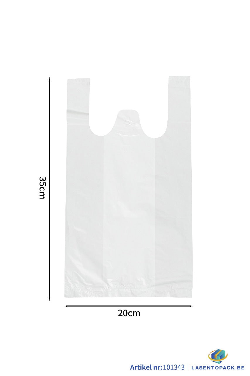 500x Hemddraagtas - 20cm x 35cm - Wit