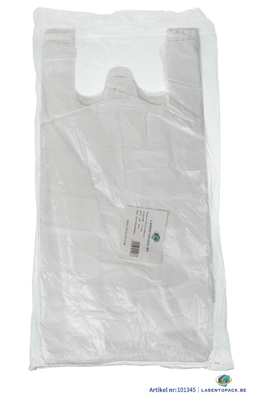 500x Hemddraagtas - 30cm x 60cm - Wit