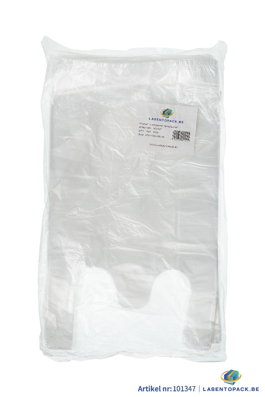 500x Hemddraagtas - 27cm x 48cm - Transparant