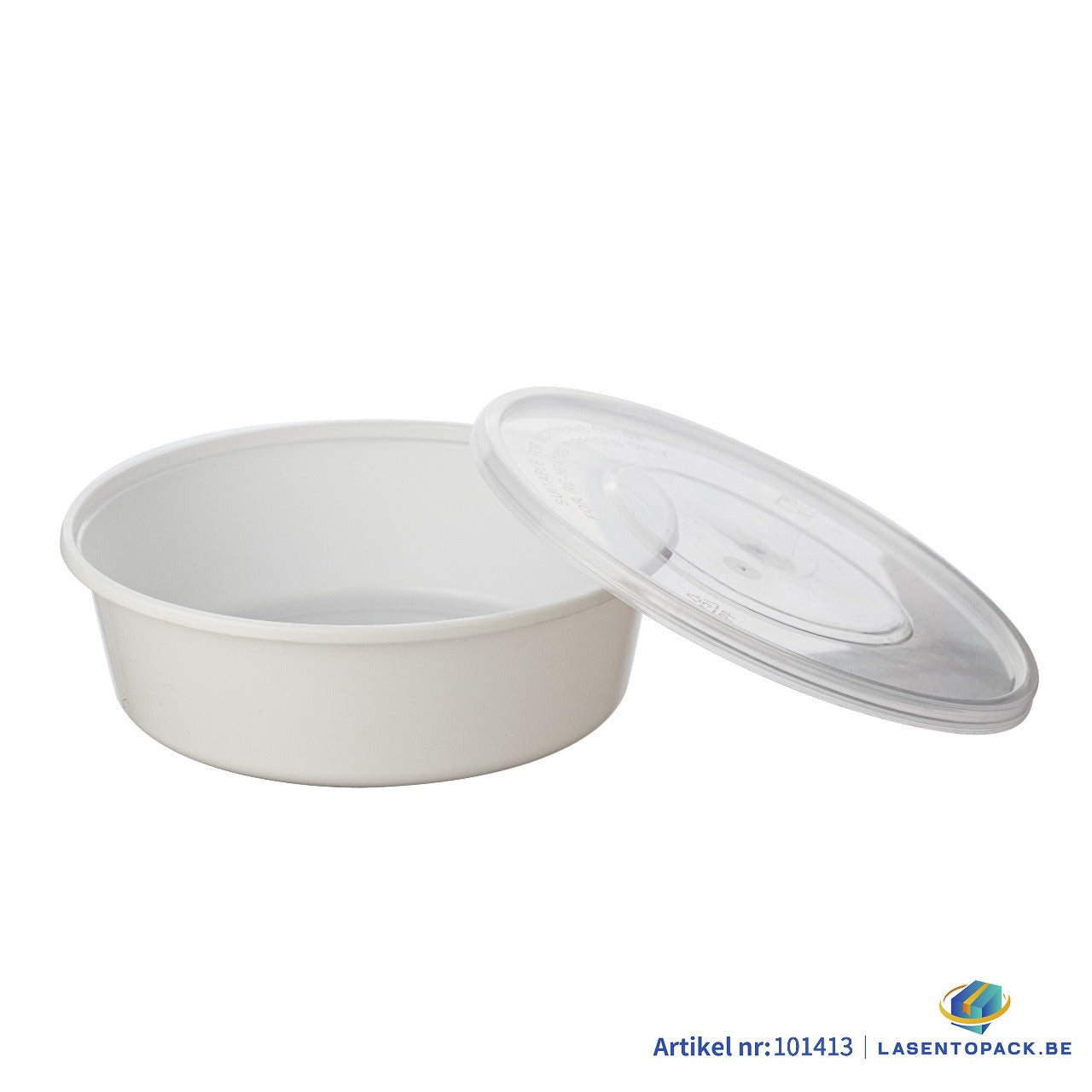 450x Asian Soep- of Pokébowl + Deksel – 300 ml 10oz – Wit – Herbruikbaar PP