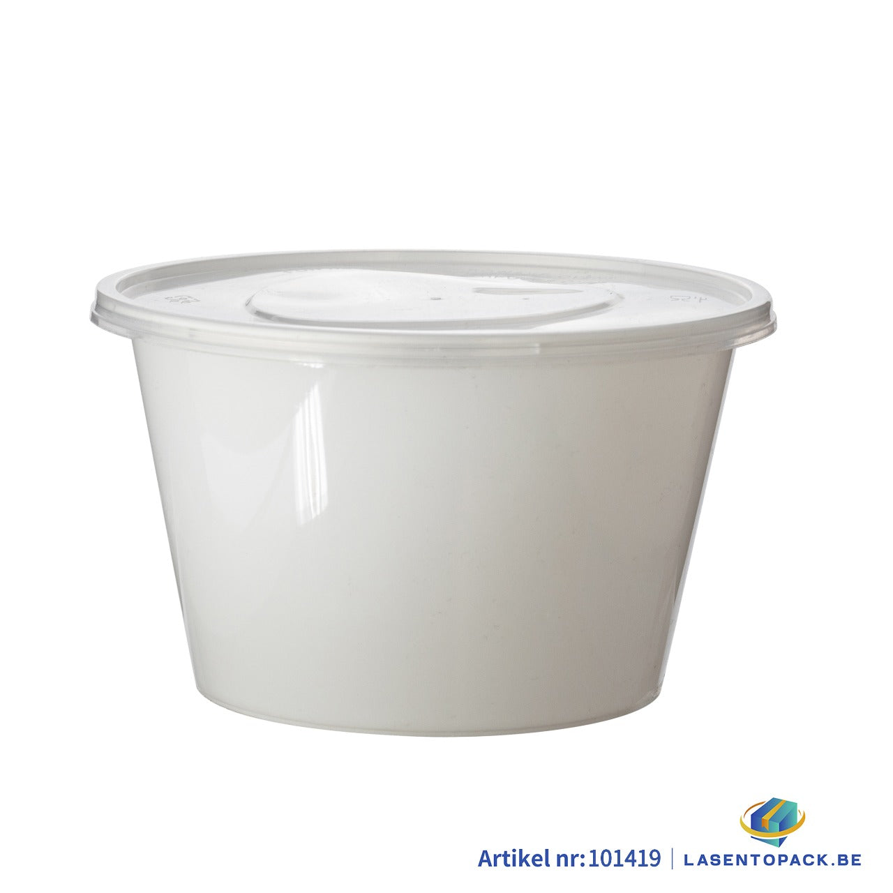 300x Asian Soep- of Pokébowl + Deksel – 1000 ml 32oz – Wit – Herbruikbaar PP