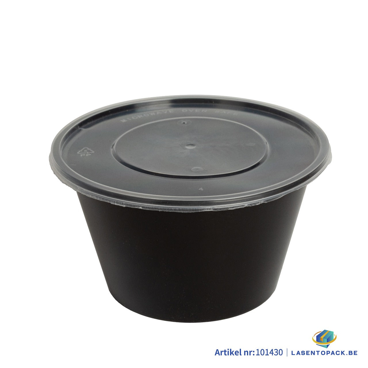 300x Asian Soep of Poke Bowl + deksel 1000ml Zwart Herbruikbaar PP