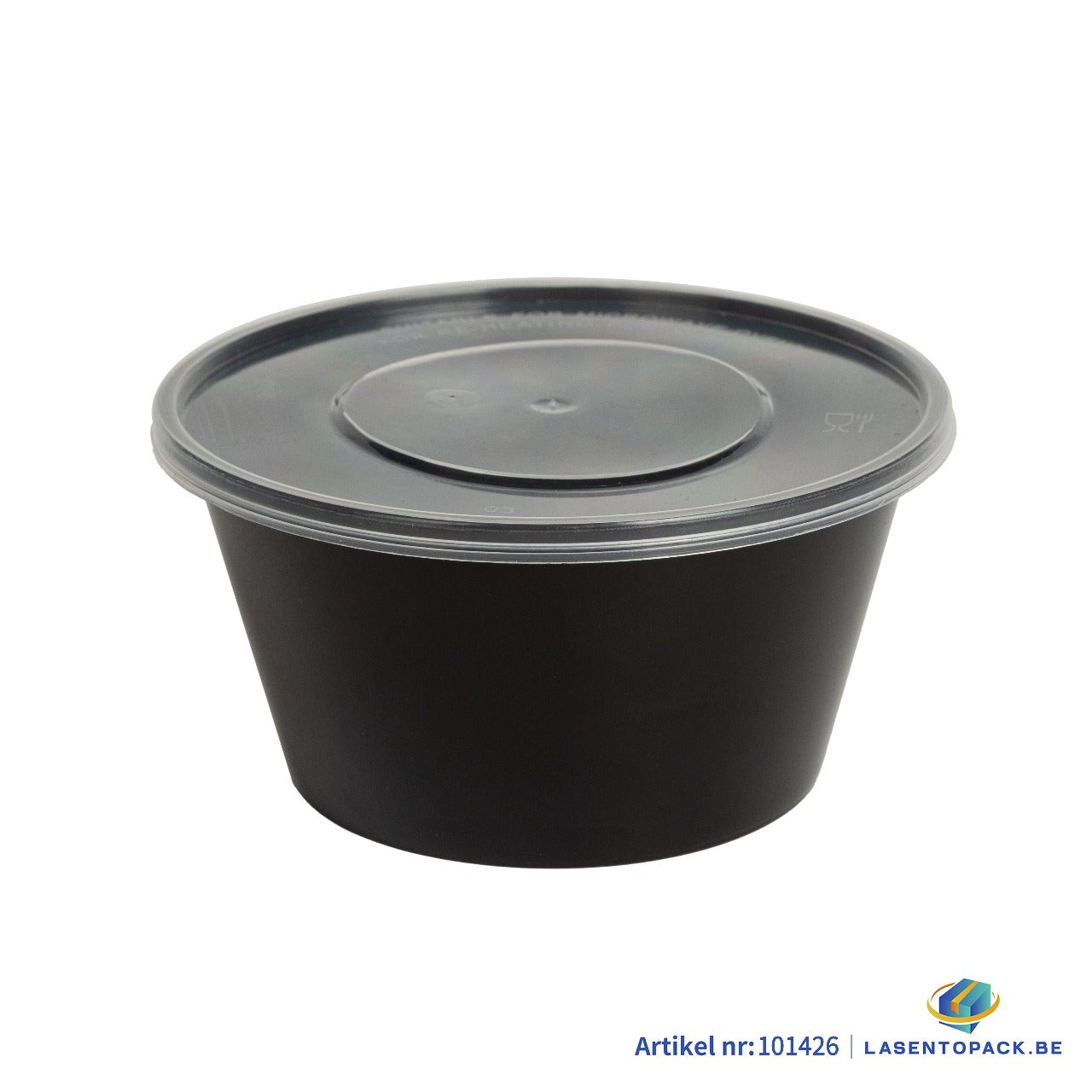 450x Asian Soep of Poke Bowl + deksel 450ml 16oz Zwart Herbruikbaar PP