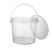 200x PP potten met deksel 2000 ml – Ø 150 en H 140 mm – met verzegelbare sluiting en hengsel- transparant