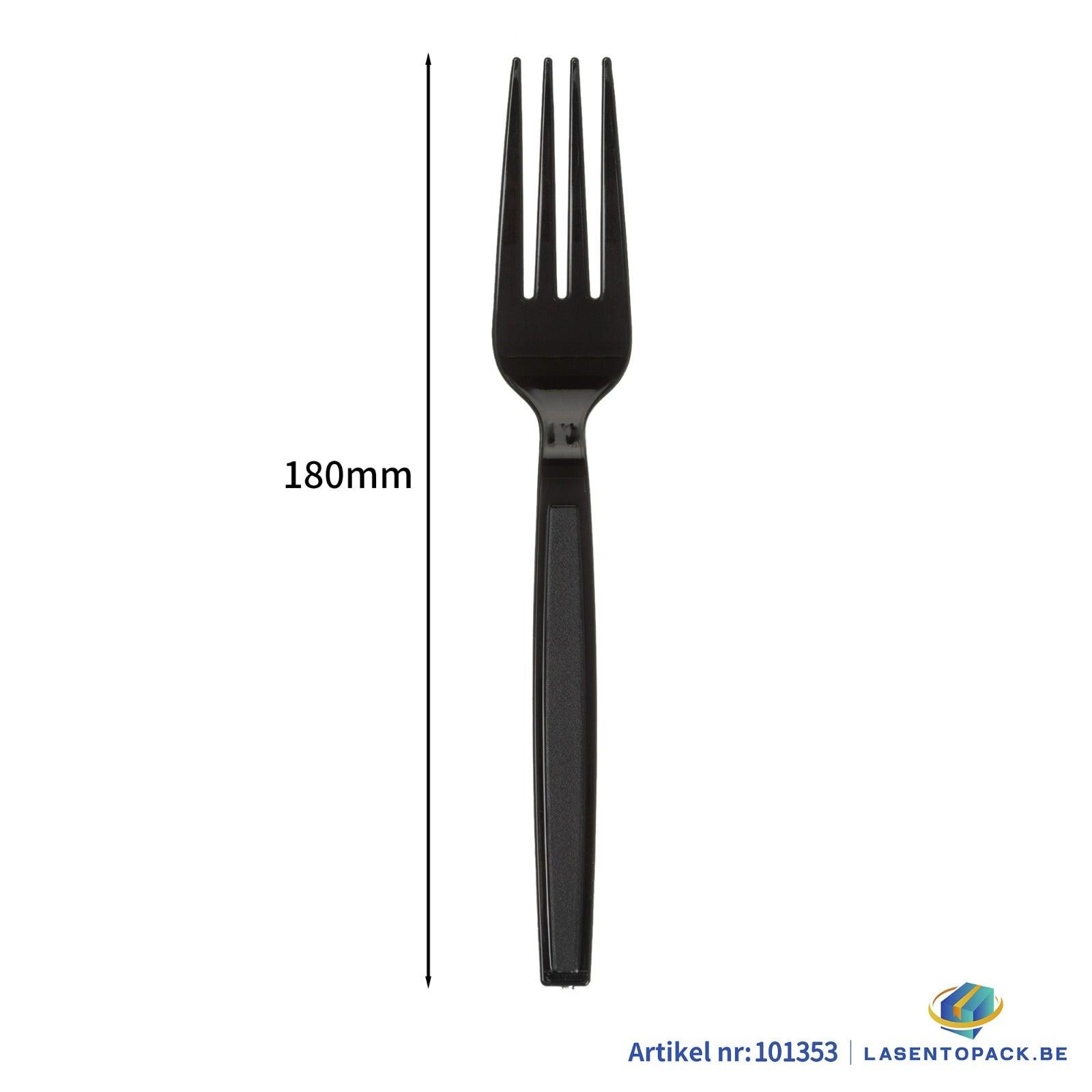 Vorken reusable herbruikbaar zwart bestek PS 180mm a 2000 stuks