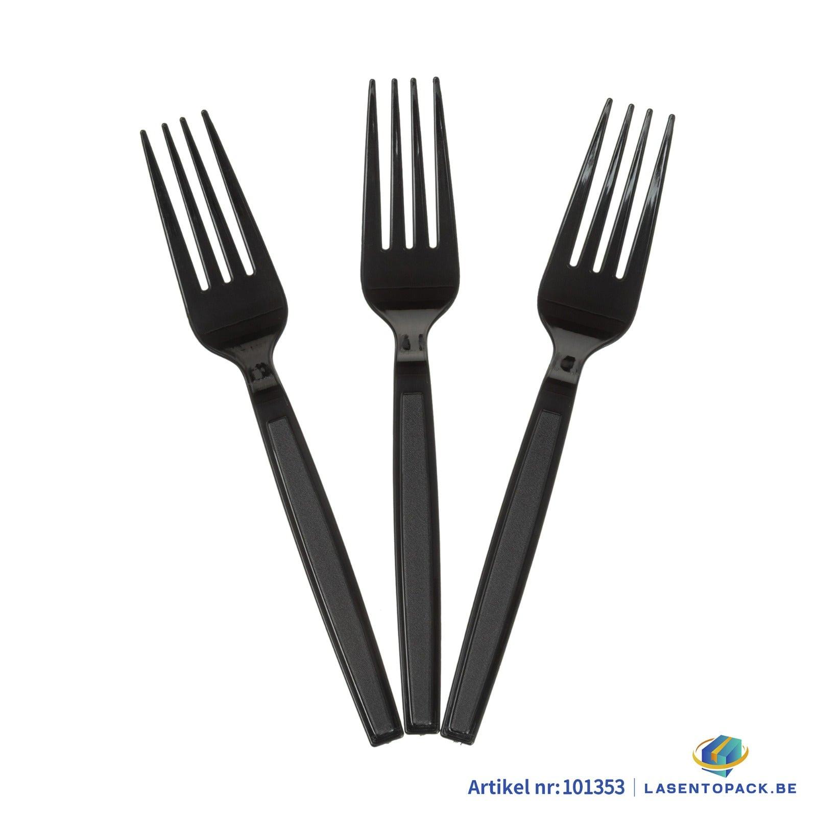 Vorken reusable herbruikbaar zwart bestek PS 180mm a 2000 stuks