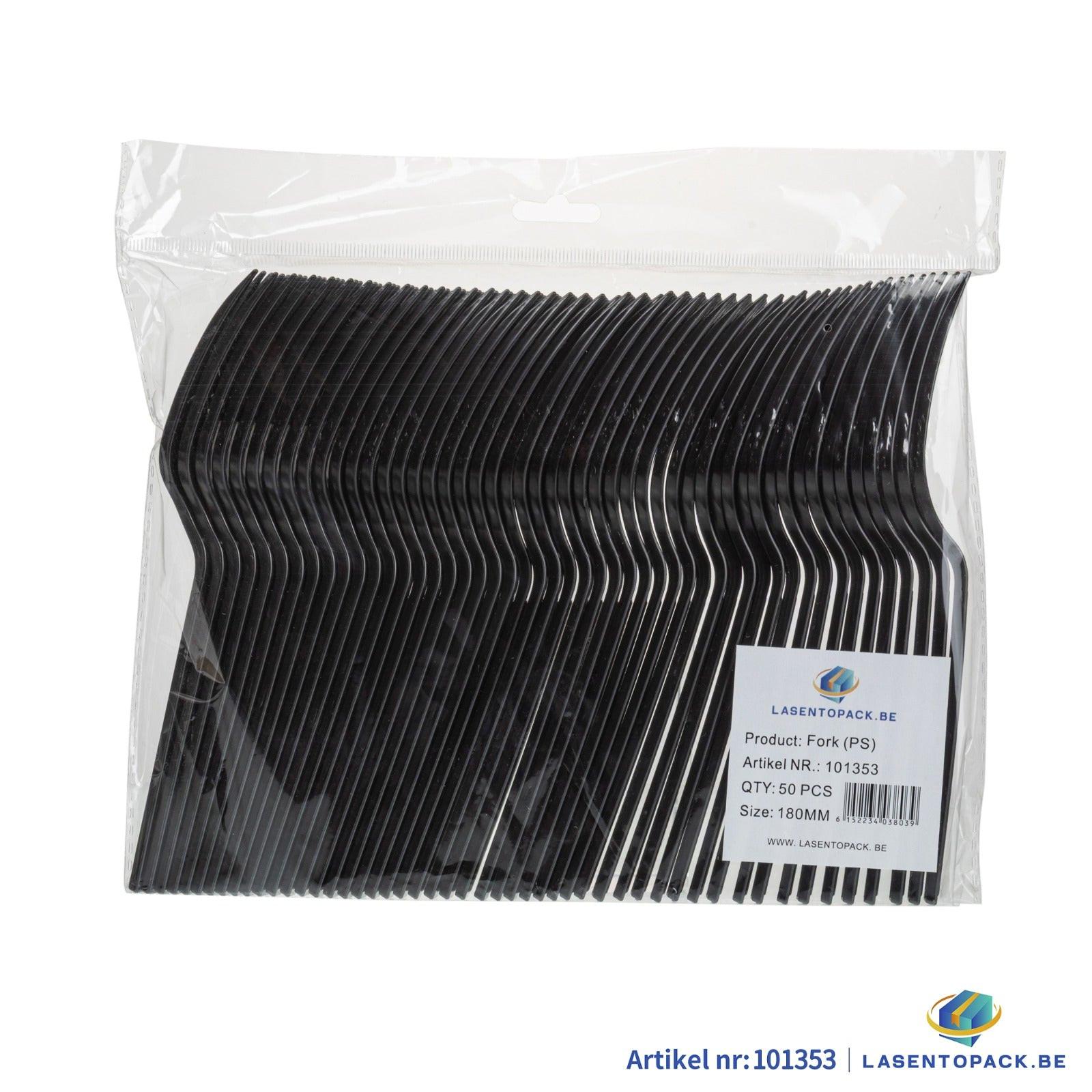 Vorken reusable herbruikbaar zwart bestek PS 180mm a 2000 stuks