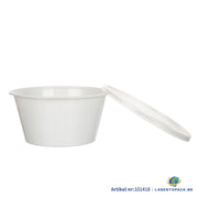 Set of 300 reusable white Asian soep- en pokébowls with transparent lids, 840 ml capacity