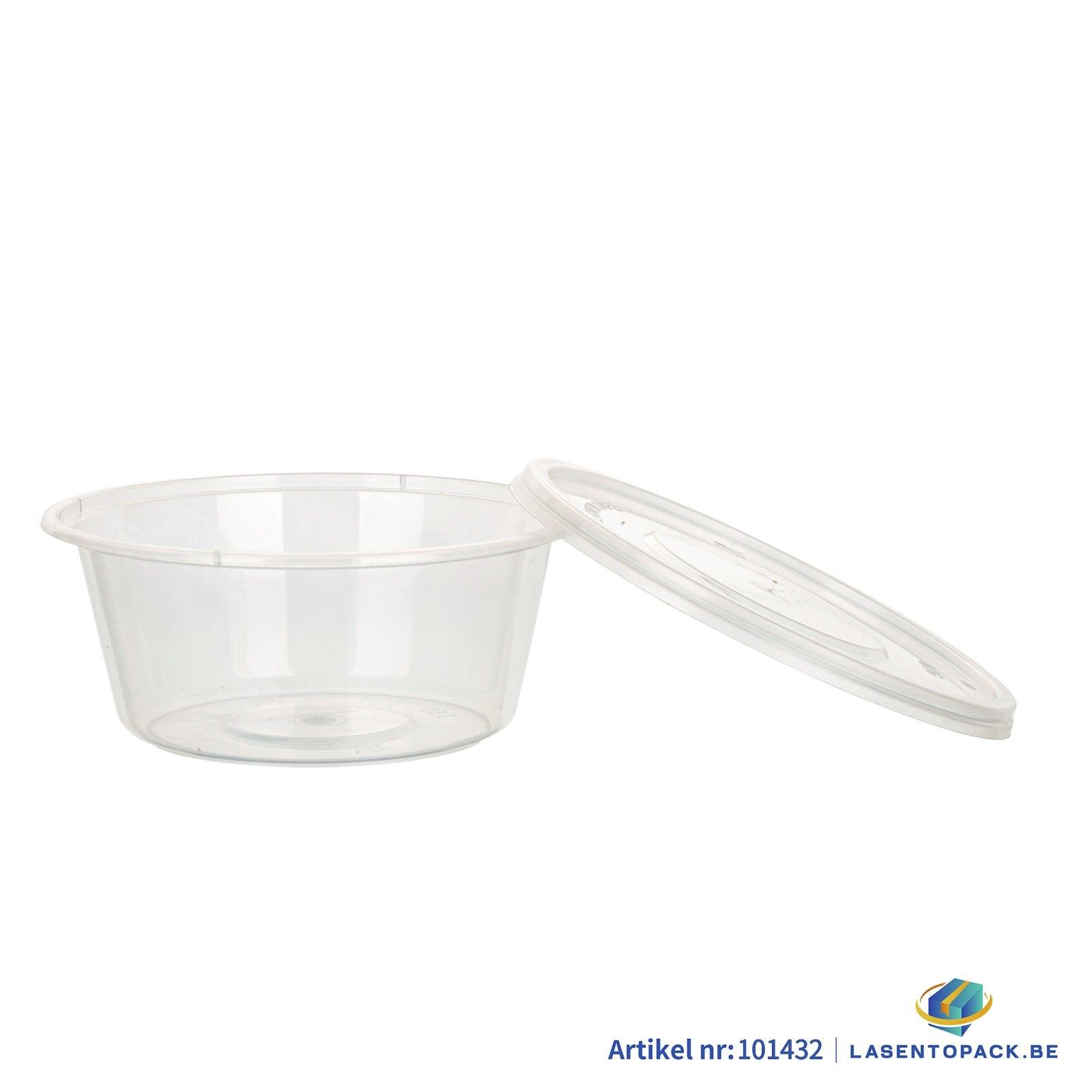 1000x PP Sauscup  100cc 4 oz Transparant Ø74mm inclusief deksel
