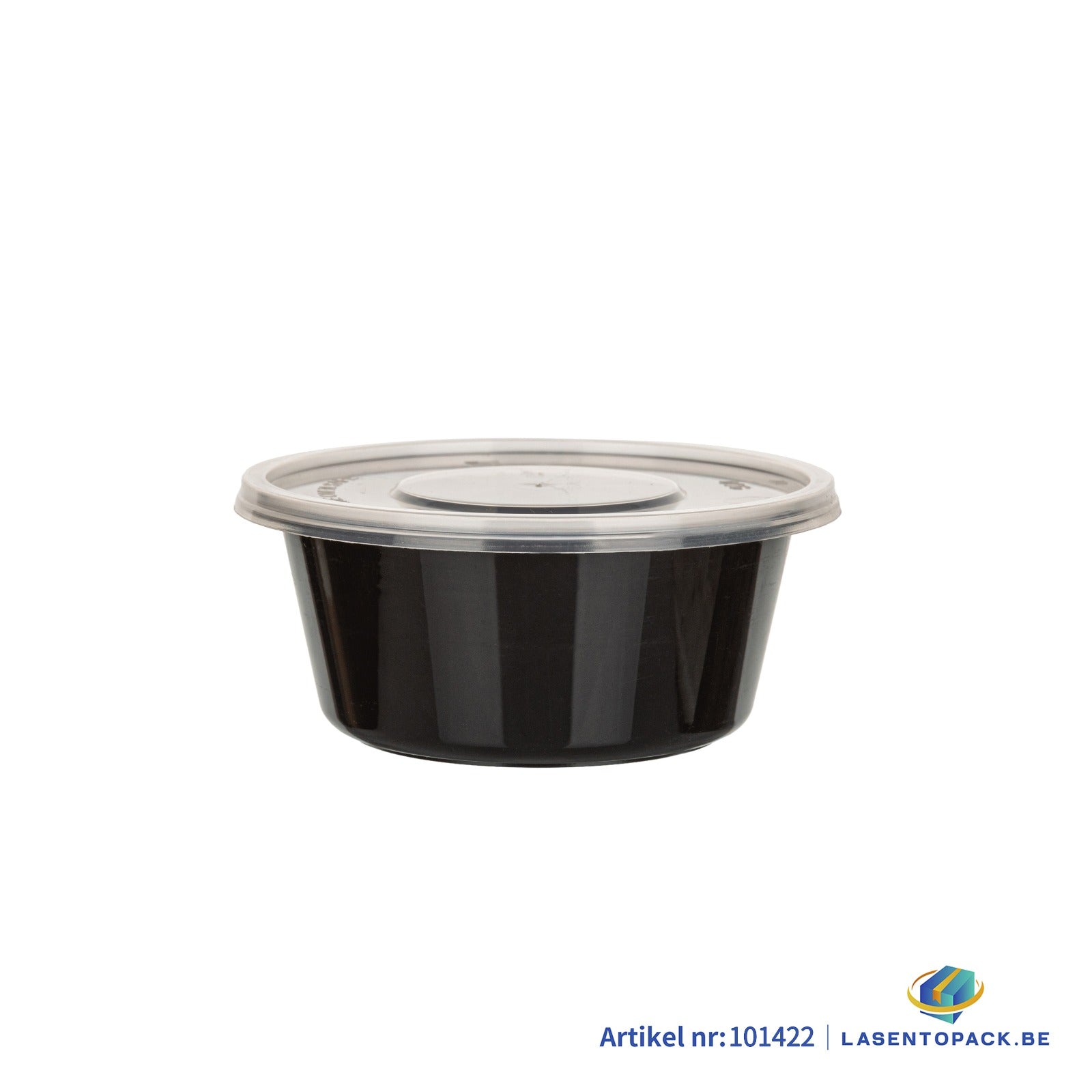 750x Zwarte Sauscup met Transparante Deksel – PP – Ø90mm