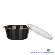 750x Zwarte Sauscup met Transparante Deksel – PP – Ø90mm