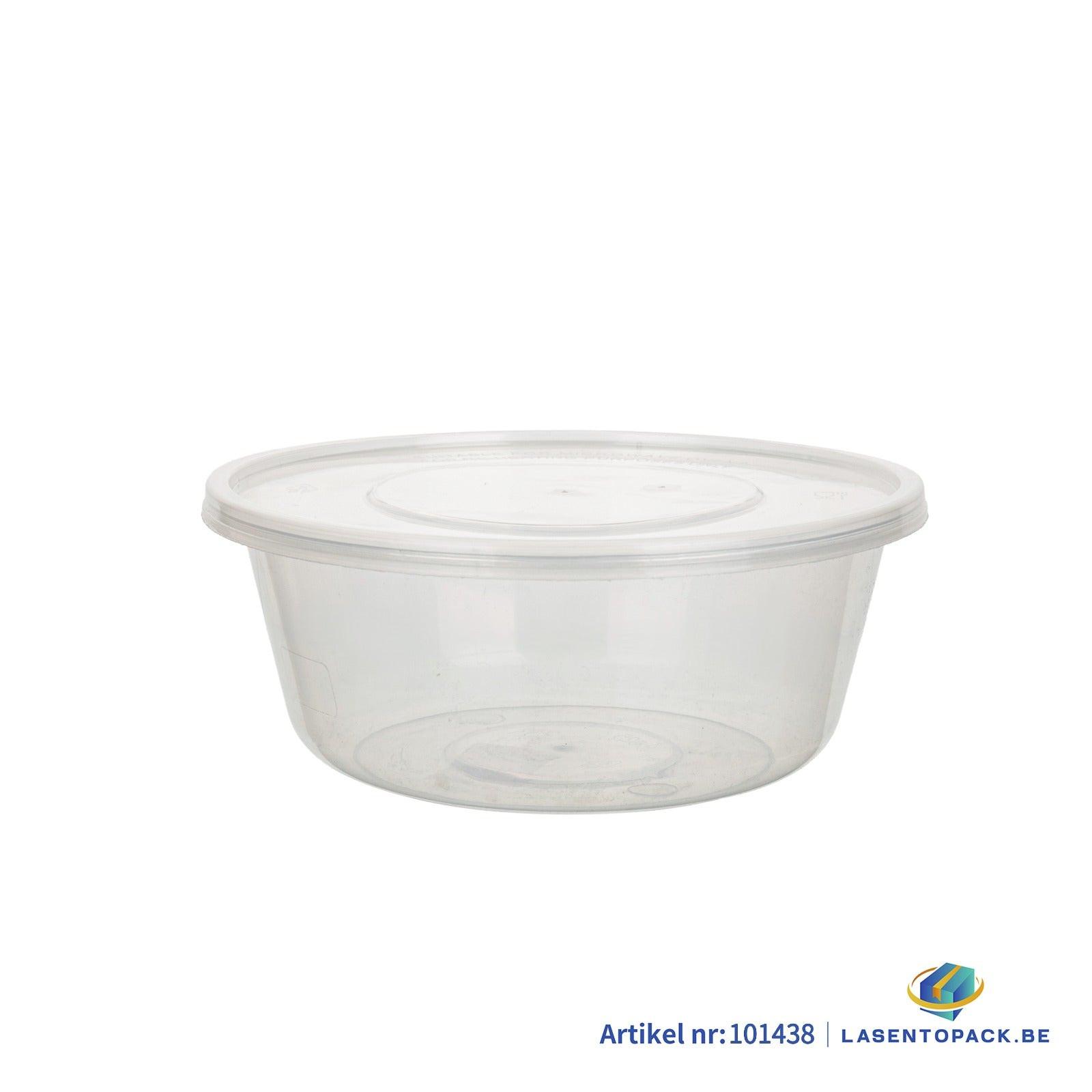 300x Asian Soep- of Pokébowl + Deksel – 500/600 ml 20oz – Transparant – Herbruikbaar PP  Ø148mm