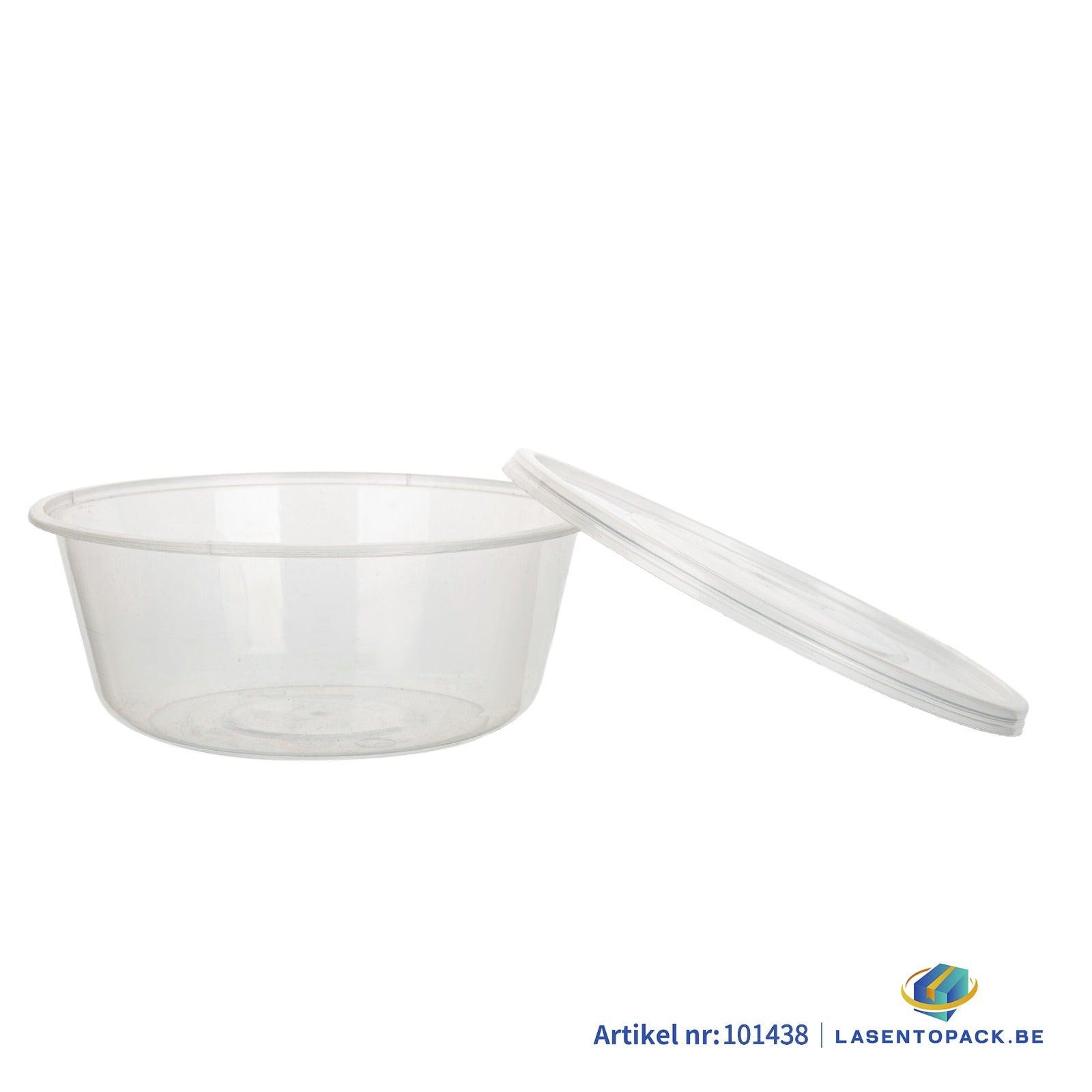 300x Asian Soep- of Pokébowl + Deksel – 500/600 ml 20oz – Transparant – Herbruikbaar PP  Ø148mm