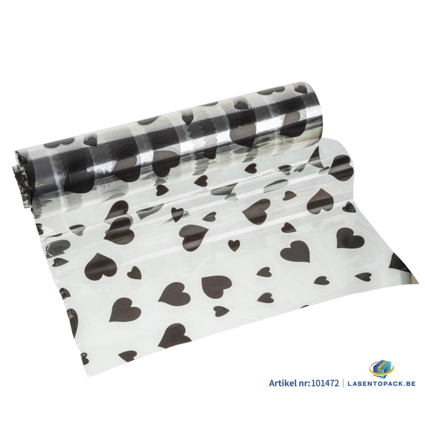 Cellofaan Hartjes schwarz 70cm - 100m