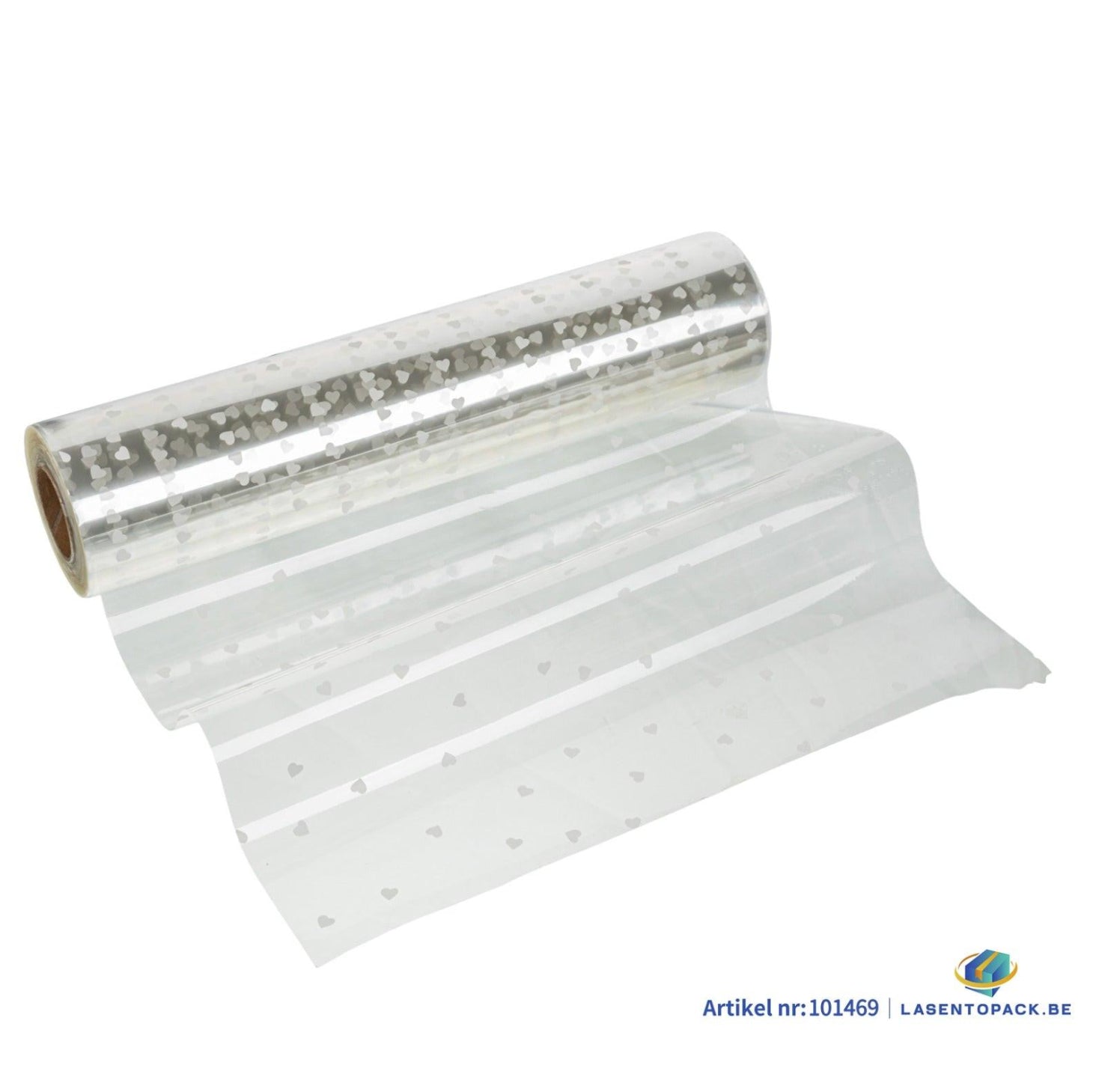 Cellofaan Hartjes wit 50cm - 100m