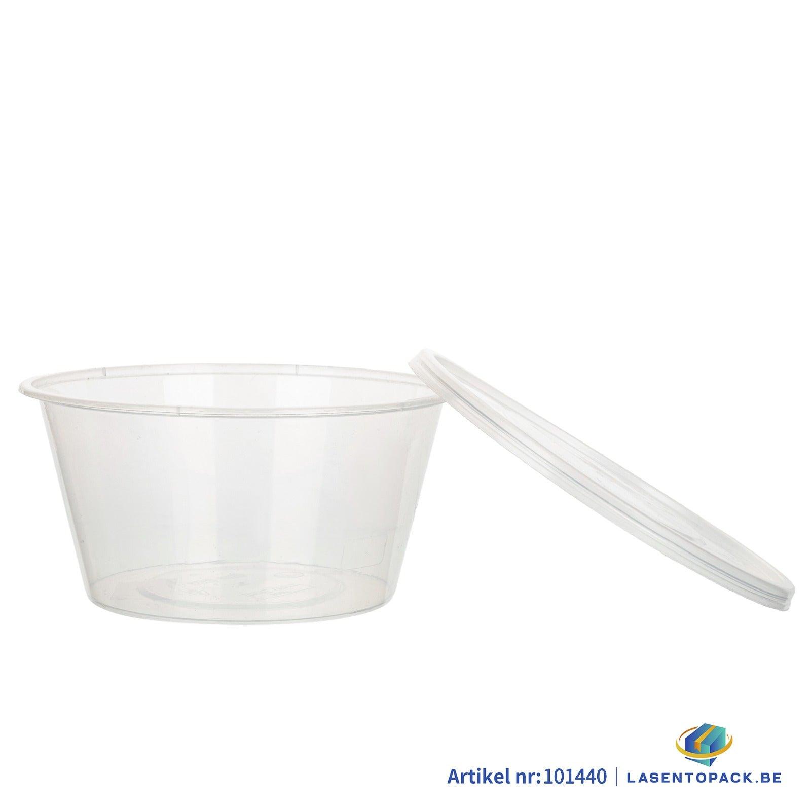 300x Asian Soep- of Pokébowl + Deksel – 840 ml (28 oz) – Transparant – Herbruikbaar PP Ø149 mm