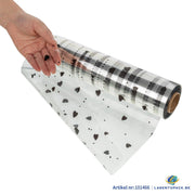 Cellofaan Hartjes zwart 50cm - 100m