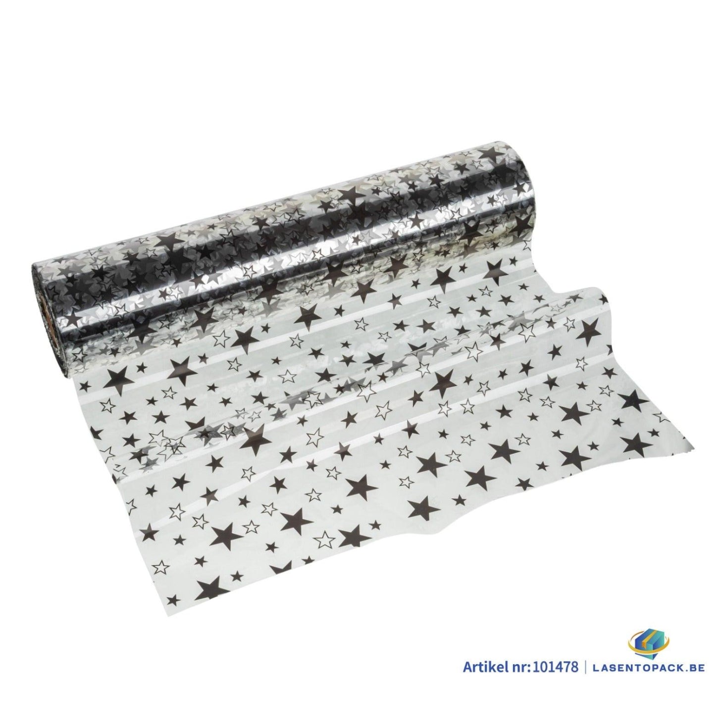 Cellofaan Sterren Schwarz 70cm - 100m