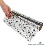 Cellofaan Sterren Schwarz 50cm - 100m