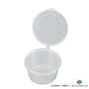1000x PP Sauscup met vaste deksel 50/60cc - Covercup 2 oz Transparant Ø60mm