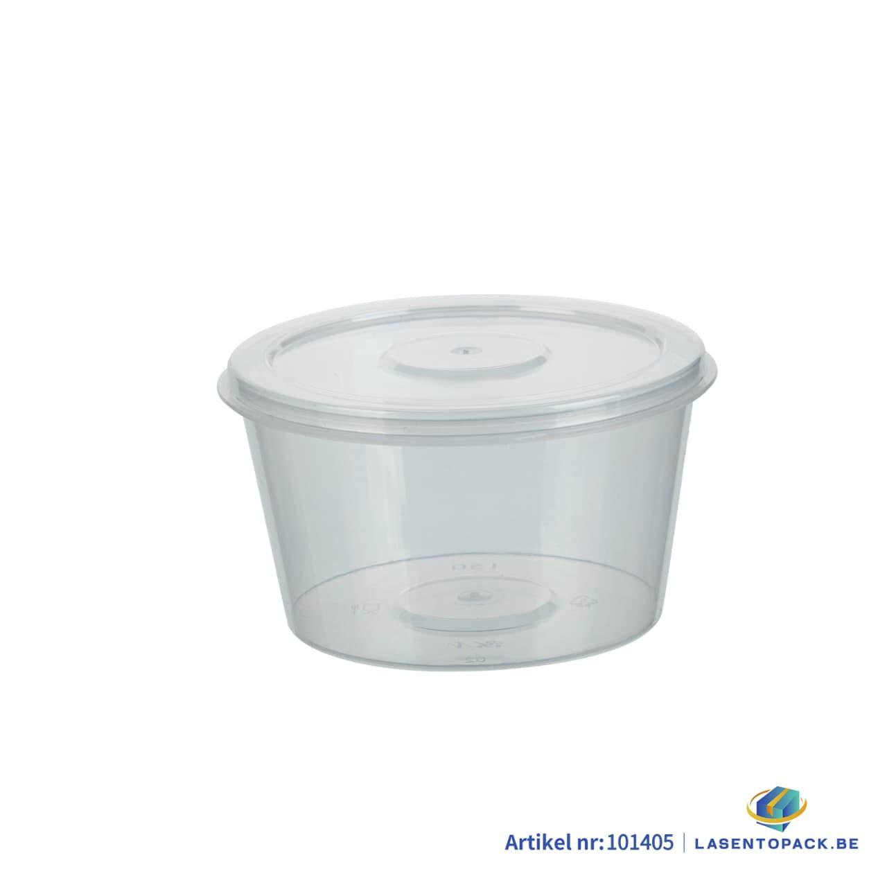 1000x PP Sauscup met vaste deksel 150cc - Covercup 6 oz Transparant Ø85mm