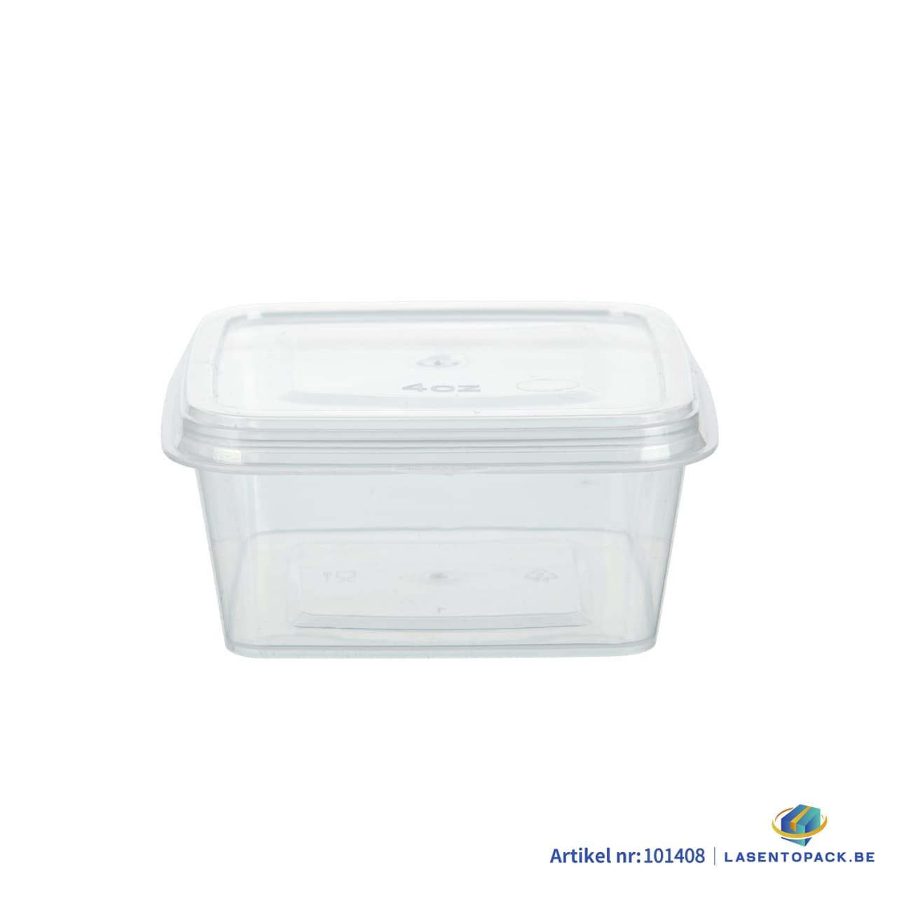 1000x PP Sauscup met vaste Deksel 100ml Transparant