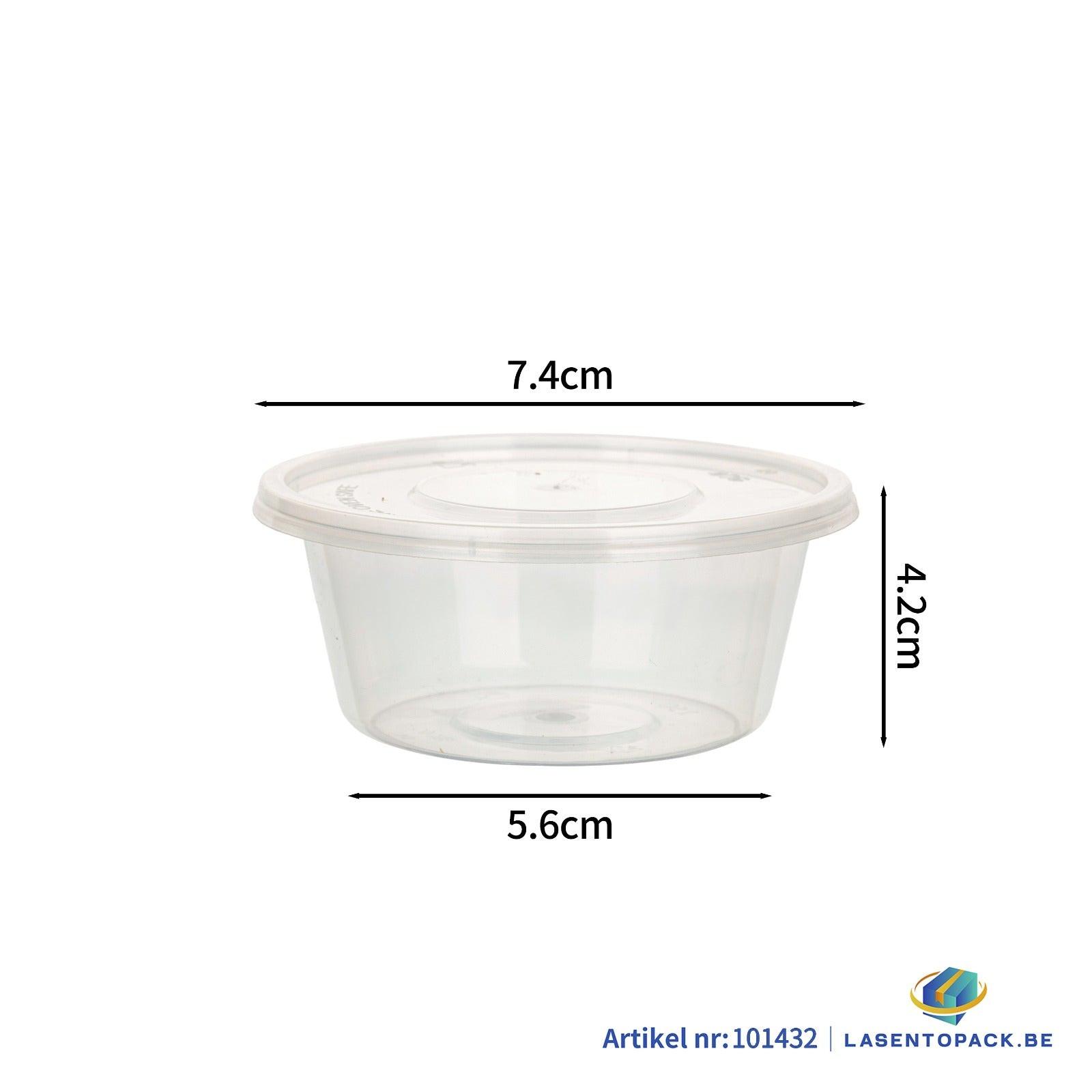 1000x PP Sauscup  100cc 4 oz Transparant Ø74mm inclusief deksel