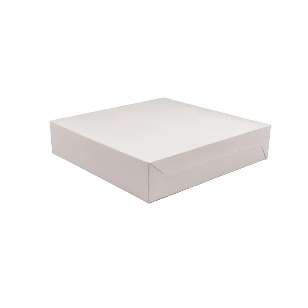 Set van 50 stevige kartonnen gebaksdozen 36x36x8 cm biologisch afbreekbaar voor taarten en gebak