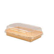 Kraft sushi tray karton with transparent lid for sushi packaging 165x115x25 mm
