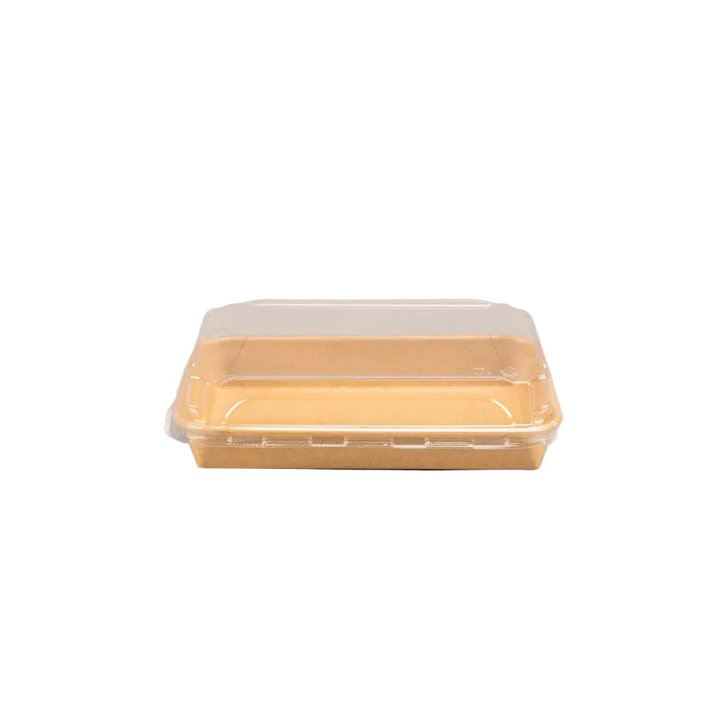 300x Sushi tray karton + deksel 185x130x25 Kraft