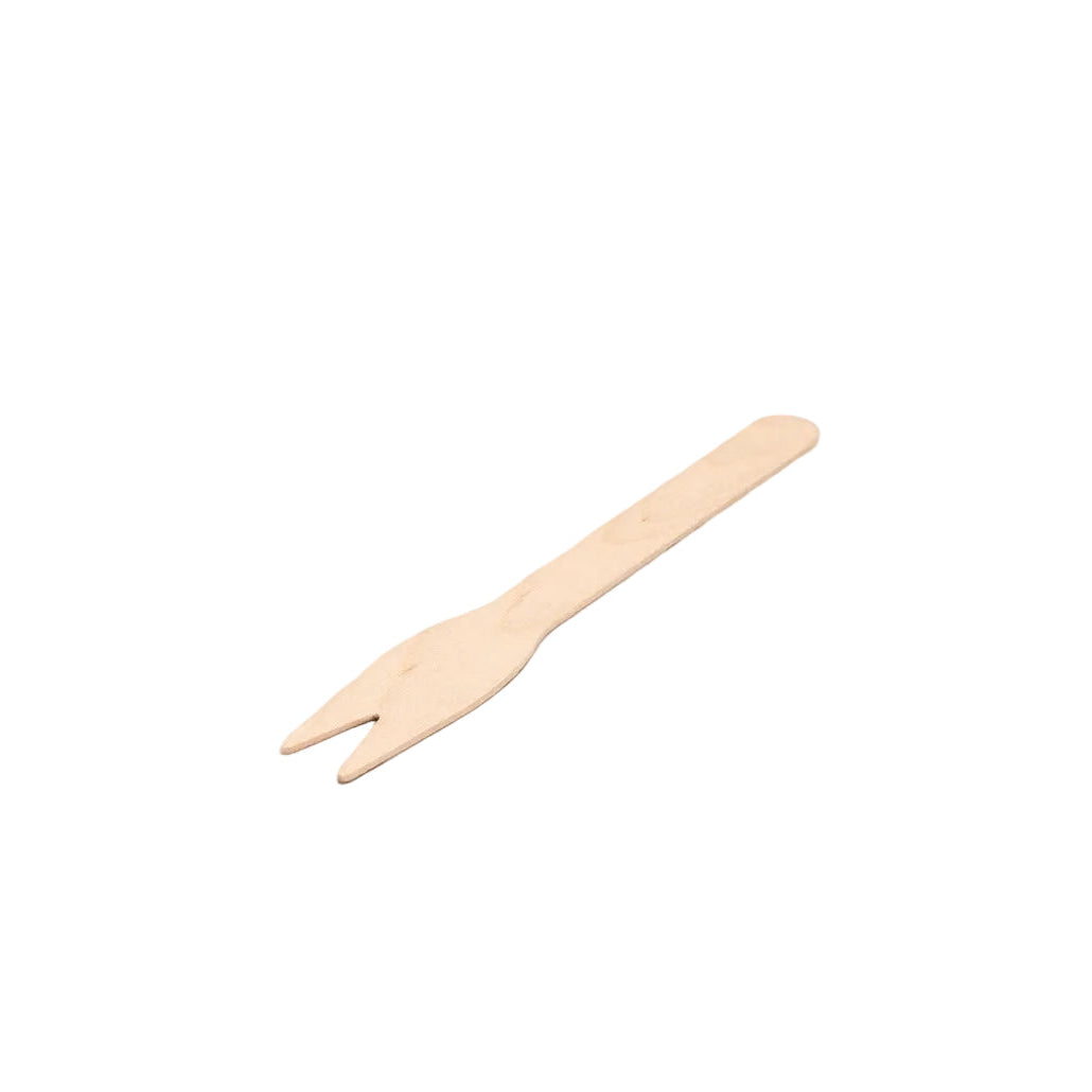 5000 biodegradable wooden snackvorks 120mm FSC certified eco-friendly snack forks in bulk packaging